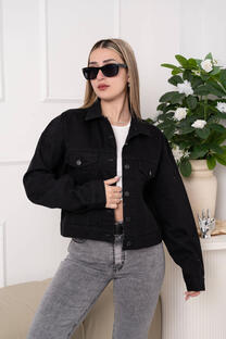 CAMPERA DE JEANS NEGRA - CAMPERA DE JEANS NEGRA -