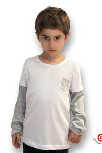 Remera niño m comb cbolsillo - 