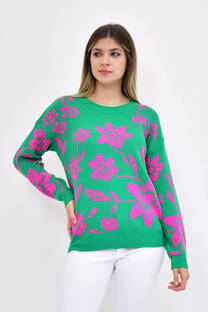 Sweater Grueso Con Diseño De Flores 1