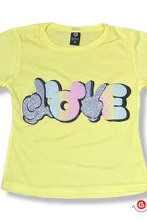 Remera beba mc c aplique brillo LOVE MANOS - 