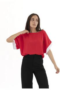 Blusa Poplin Con Mangas Combinadas  - 