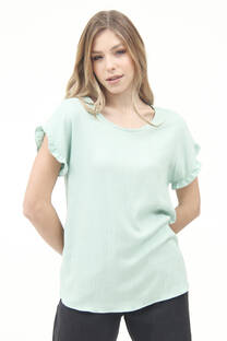 Blusa Lino Volados Mangas  - 