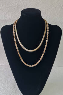  COLLAR DOBLE CON CADENA TORZADA - 