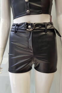 Shorts engomado con cinto - 