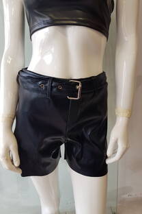 SHORT METALIZADO CON CINTO - 