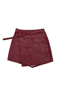 Short pollera cuerina cargo