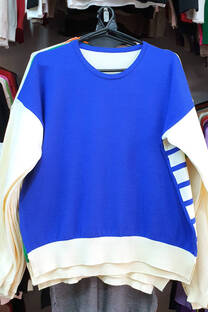 Swy34 sweater espalda rayado 57 cm.. pocinza viscosa 1ra calidad - 