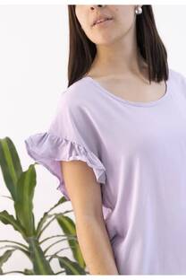 Blusa Poplin Volados Lazo Espalda - 