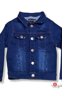 Campera niño jean elast azul osc c roturitas - 