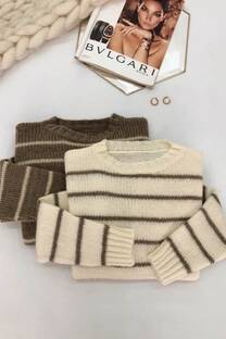 Sweater de frizz rayado