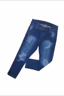 PANTALÓN NIÑO DE JEAN ELASTIZADO SKINNY CON ROTURITAS - 