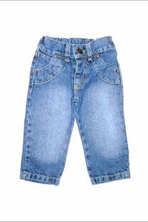 PANTALÓN DE JEAN LOCALIZADO CON REMACHES - 