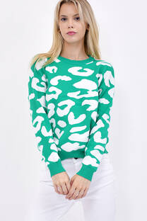 Sweater Grueso Con Diseño De Manchas