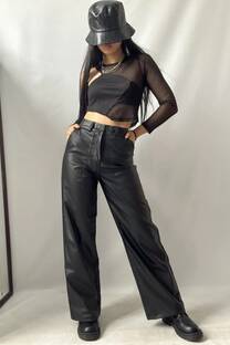 WIDE LEG CARGO LEATHER - 