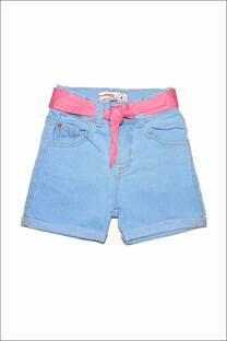 SHORT DE JEAN ELASTIZADO CON CINTO - 