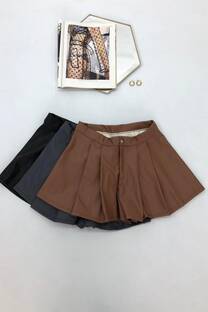 Short Cuerina Pinza - 