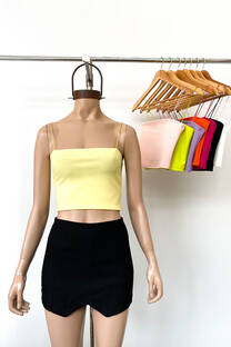 Croptop crep sastre con cordón elástico  - 