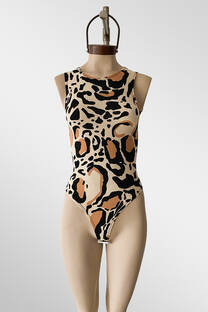 Body Animal Print modal soft s- manga cuello redondo