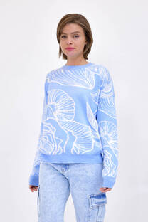 Sweater Grueso Con Diseño De Hojas - 