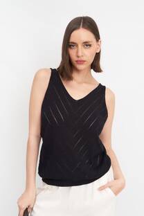 Musculosa de hilo lycra con lineas V - 