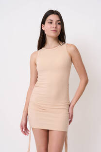 Vestido Emma Morley Liso - Doble Fruncido - 