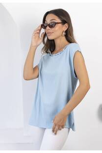 Blusa Lino Detalle Cuello - 