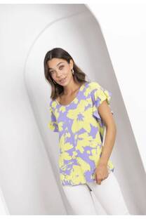 Blusa Poplin Estampado con Lazo - 