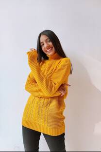 Sweater Polera Aurora Tejido Trenzado - 