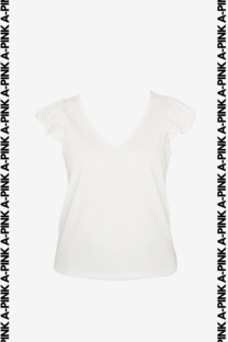 MUSCULOSA CUELLO V JERSEY CON VOLADO MANGAS SYRUP - 