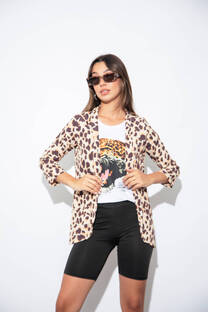 Blazer Sastrero Print crema y violeta  - 