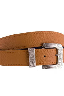 Cinturón con hebilla cuadrada diseño de líneas - 