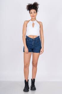 Short Mom Fit Azul - 