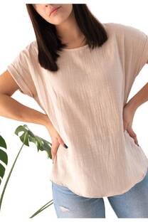 Blusa Cotton Doble Dobladillo Manga - 