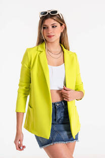 BLAZER LARGO CREPE SASTRERO CON BOLSILLO MICA - 