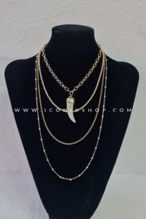 COLLAR MULTICADENAS CON CUERNITO - 