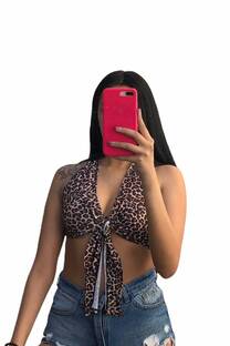 Top para Atar Animal Print - 