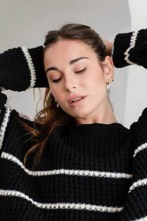 Sweater denver brush ancho rayado panal