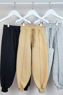 Pantalon Friza Con Puño y Linea Costura Alforza