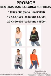 OFERTA 20 REMERAS MANGA LARGA - 