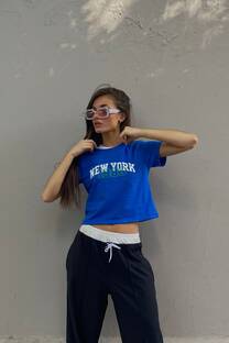 Remera manga corta jersey corto estampa NEW YORK 1983 - 