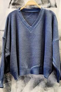 Sweater escote v manga globo - 