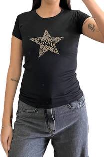 Remera Strass Estrella dorada