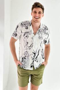 Camisa Hawaiana Estampada