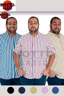 Camisa-Hombre Raya Ancha Lino Especial M\C - 