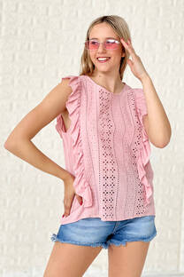 MUSCULOSA COMBINADA CON BRODERY - 