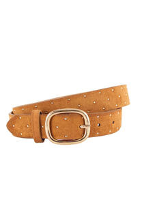 Cinturón de gamuza con tachas doradas importado (300400105) - Pupe moda