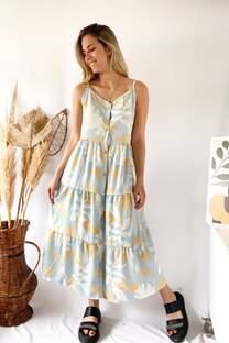 Vestido Lino Estampado - 