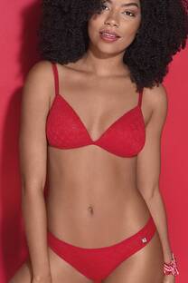 Conjunto triangulo soft sin push up con dije de microfibra fantas - 