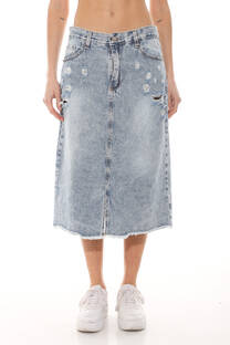 FALDA LARGA DE JEAN CARGO CROPUS - 