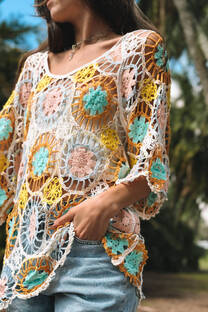 Blusa Belice Amplia Crochet GU1464 - 